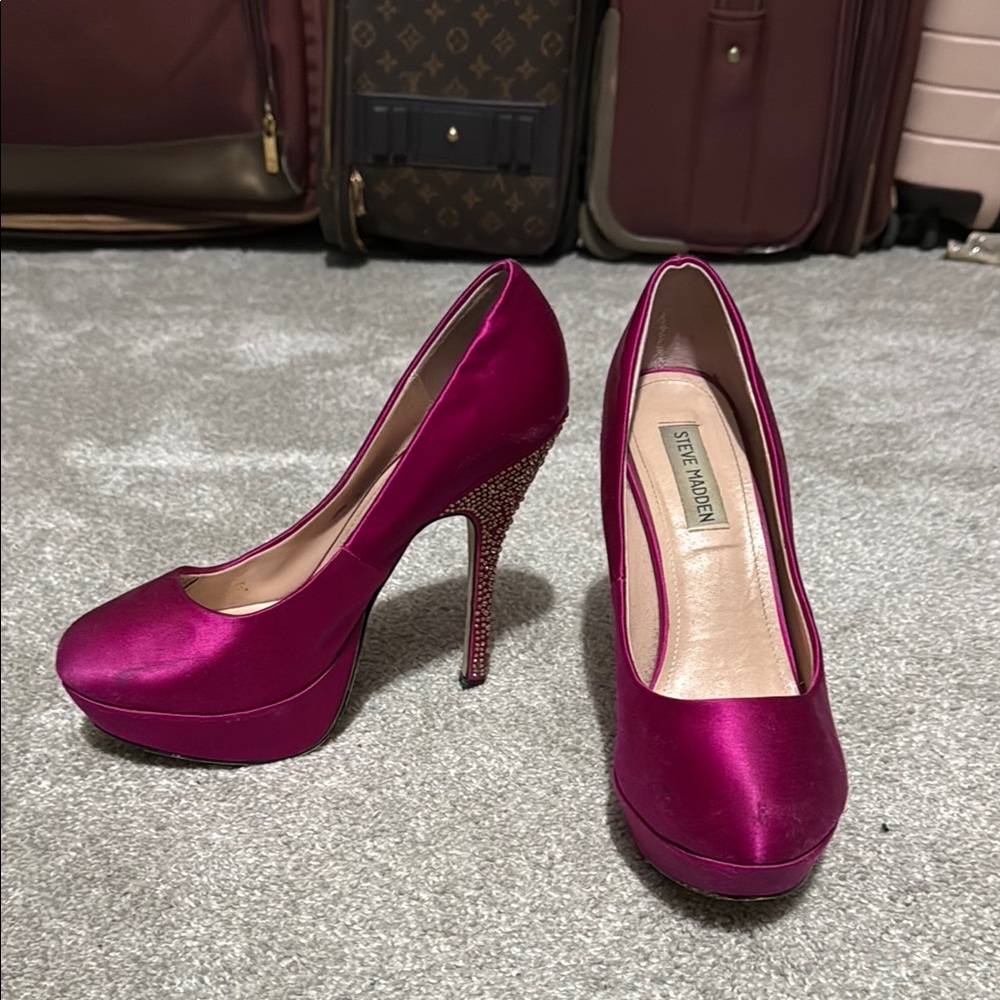 Steve Madden Pink and Studded Stiletto Heels
